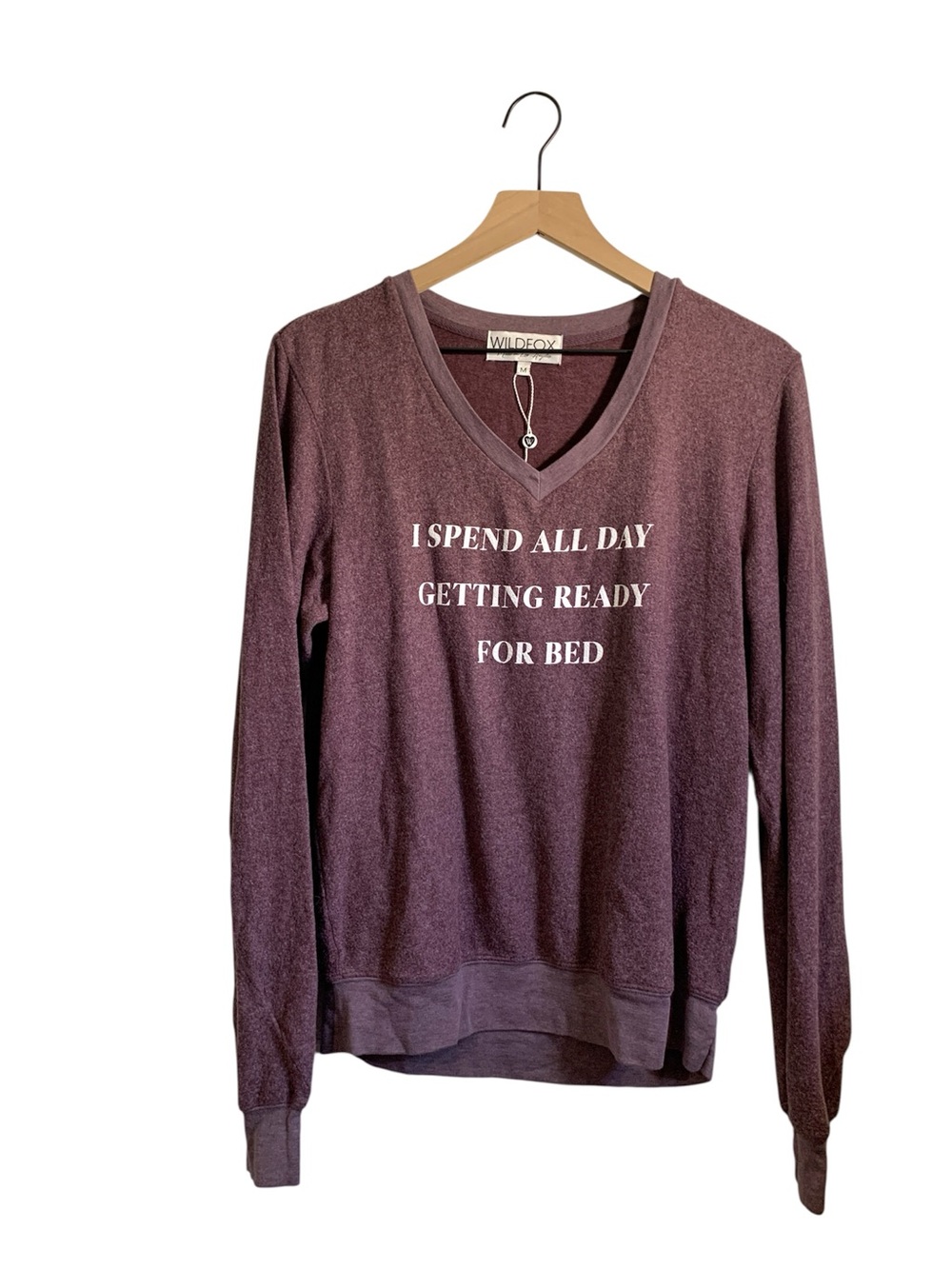 NEW Wildfox “Ready for Bed” Purple Cozy Jumper Sweatshirt Top